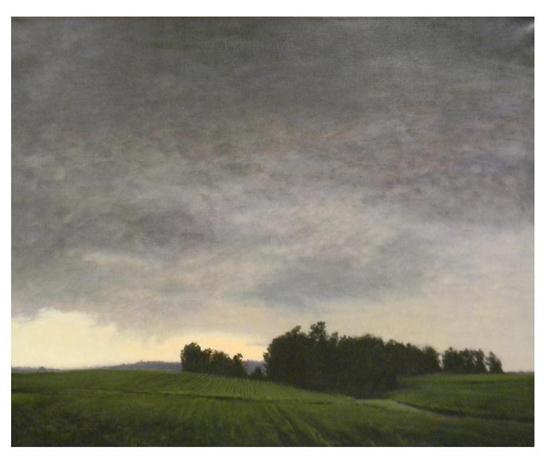 Appraisal: Margaret Gerding American th C Sunset Over Fields unframed panoramic