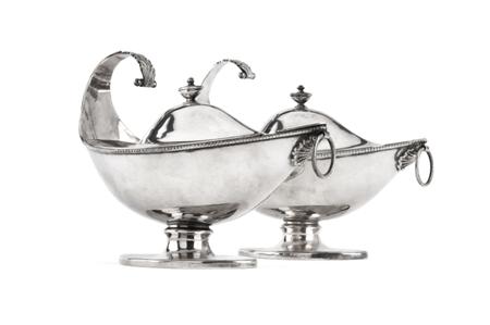 Appraisal: A pair of Old Sheffield plate sauce tureens of navette