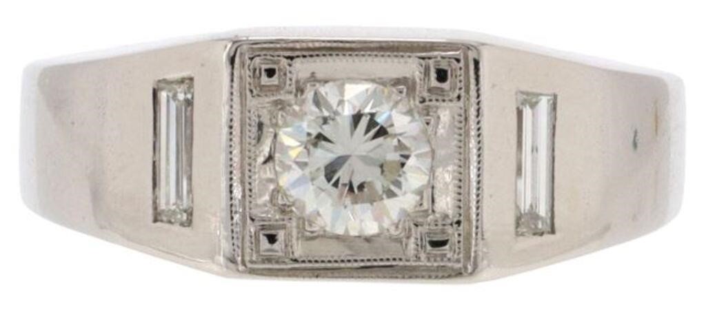 Appraisal: Estate kt white gold ring single round brilliant cut diamond