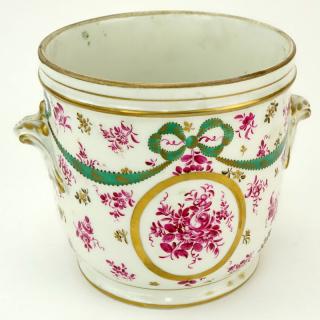 Appraisal: th Century Sevres style Porcelain Cachepot with Painted and Parcel