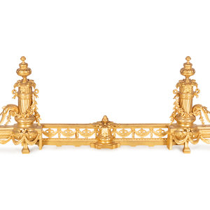 Appraisal: A Napoleon III Style Gilt Bronze Fireplace Suite Late th