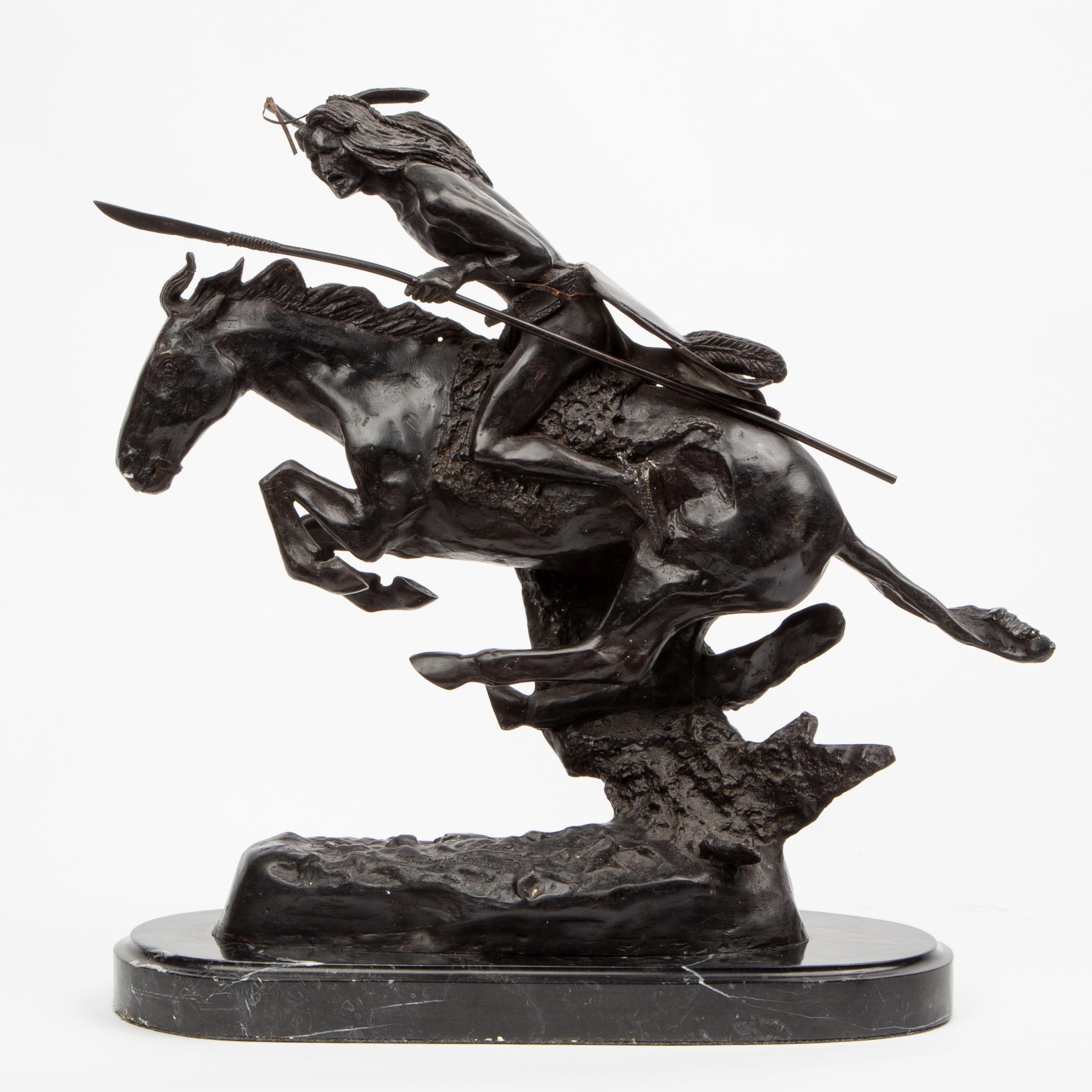 Appraisal: FREDERIC REMINGTON REPRODUCTION BRONZE THE CHEYENNE A bronze reproduction after