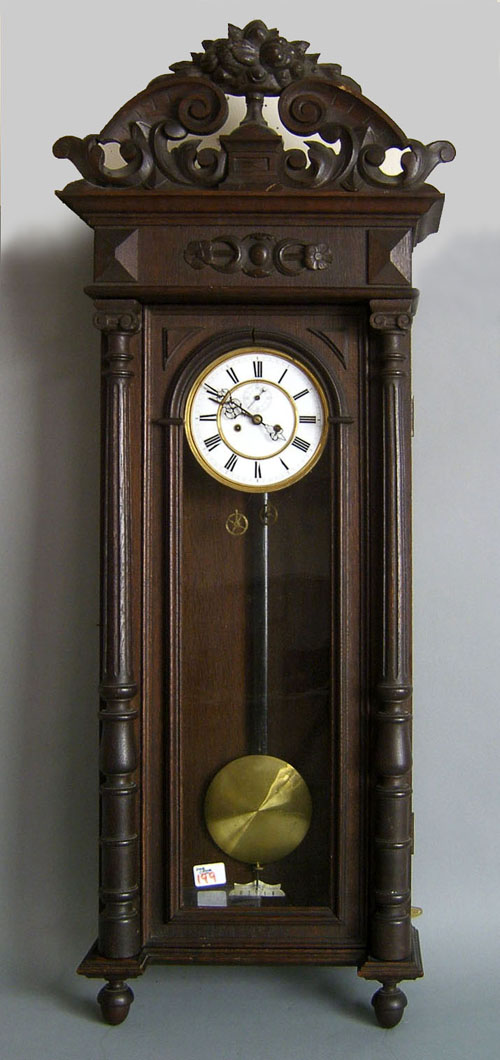 Appraisal: Viennese oak regulator clock late th c h Parts to