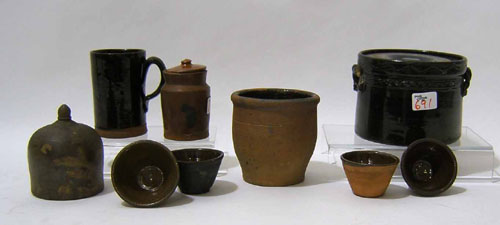 Appraisal: Nine pcs of redware and stoneware th c