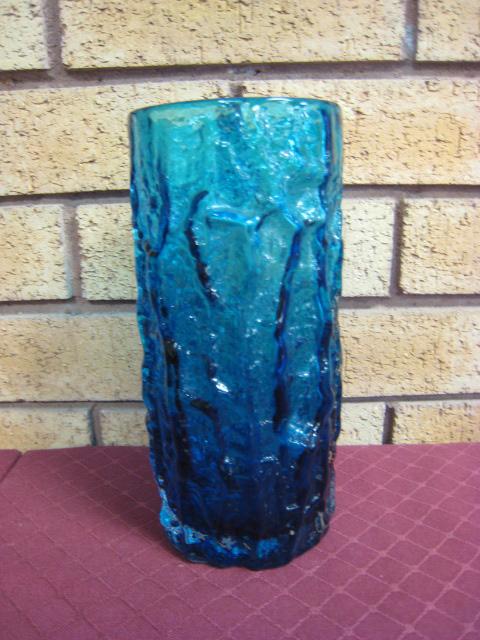 Appraisal: A Whitefriars Bark glass Vase in blue in high