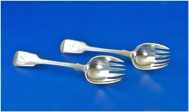 Appraisal: Pair of Early Victorian Silver Ice Cream Forks fully hallmarked