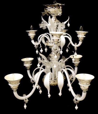 Appraisal: Italian Murano art glass eight-light chandelier mid th c having