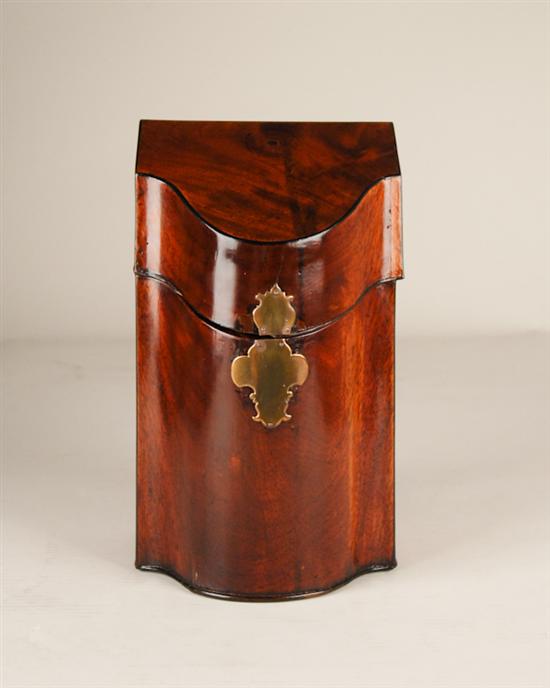 Appraisal: Late th C Mahogany Knife Box having a slant top