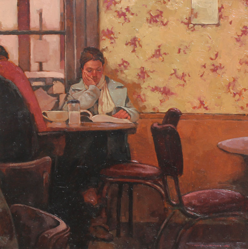 Appraisal: LORUSSO Joseph American - ''At The Cafe'' Oil Board ''