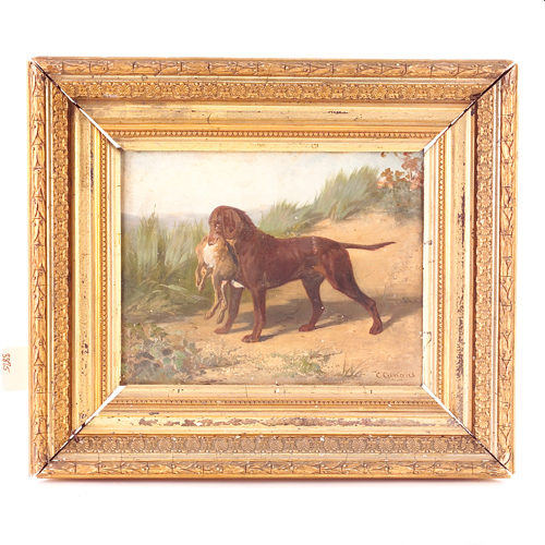 Appraisal: Conradyn Cunaeus Dutch - sporting dog with hare in a