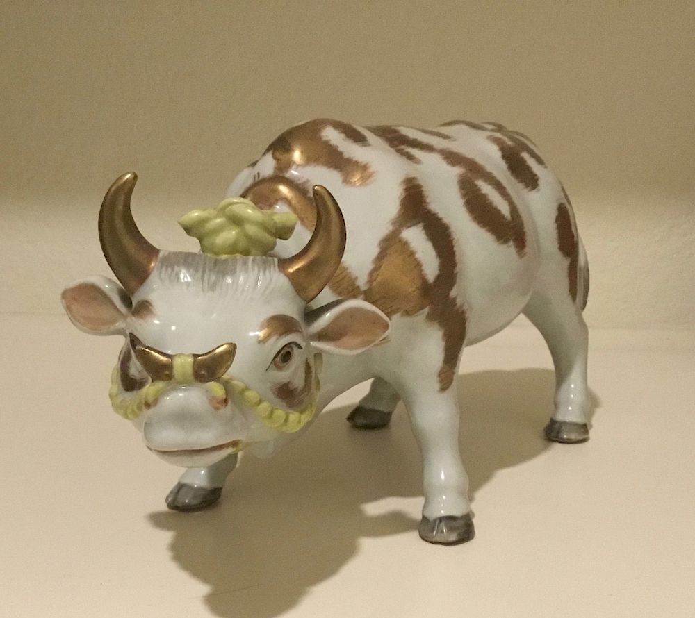 Appraisal: Kutani Ox Extremely rare Kutani Okimono of a naturalistic standing