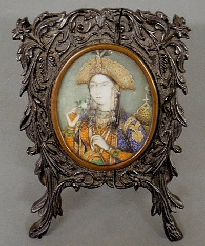 Appraisal: - Miniature oval on ivory portrait of a Near East