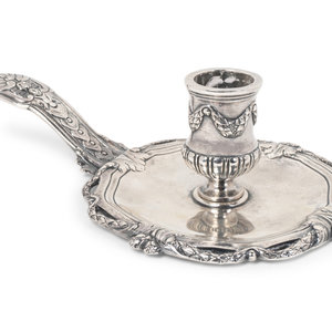 Appraisal: A French Silver Chamberstick LEON BOULOGNE PARIS CIRCA In the