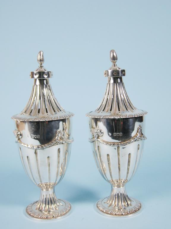 Appraisal: Pair of Edward VII Dutch style urn shape Chestnut Vases