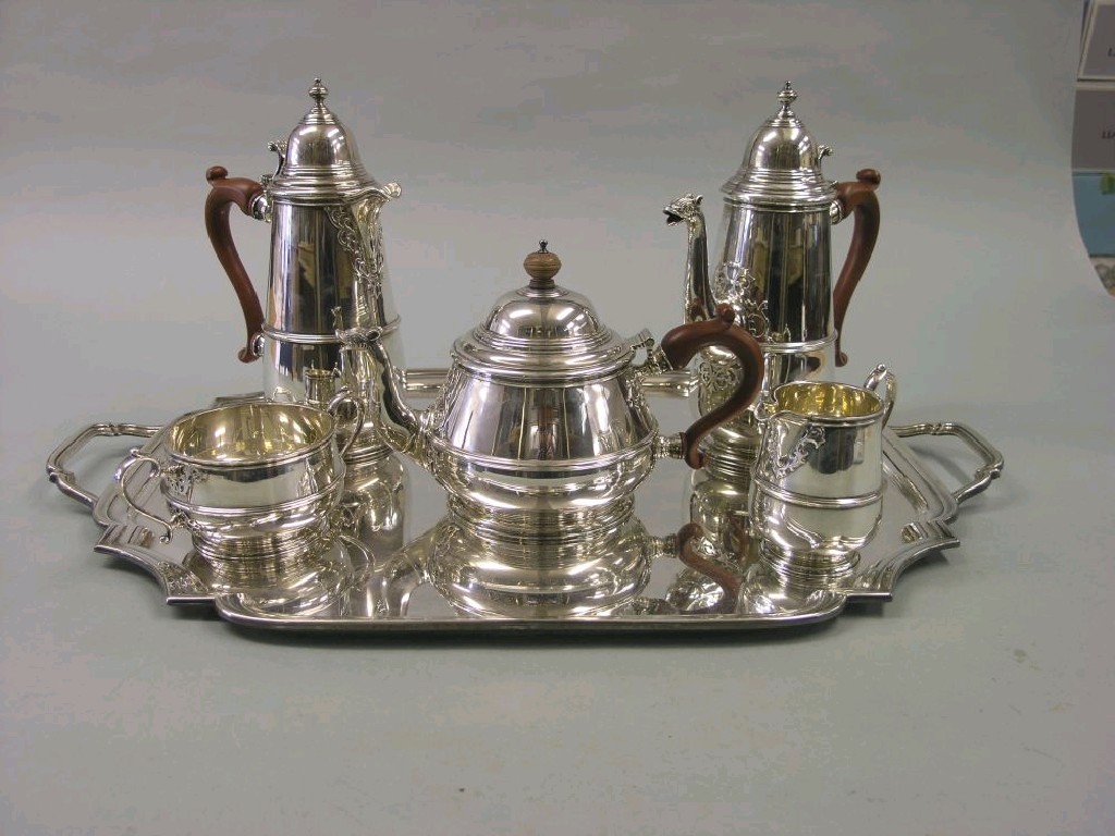 Appraisal: A fine quality silver tea and coffee service consisting of