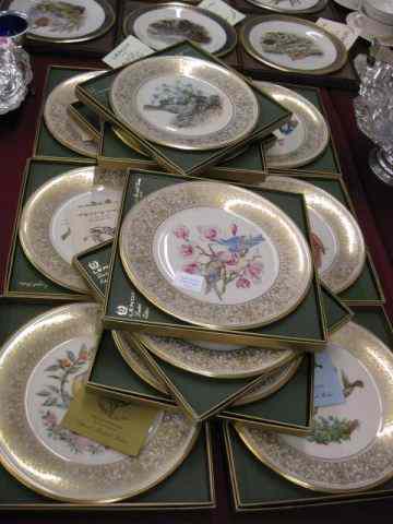 Appraisal: Set of Lenox Boehm Bird Plates elaborate goldwork annuals ''