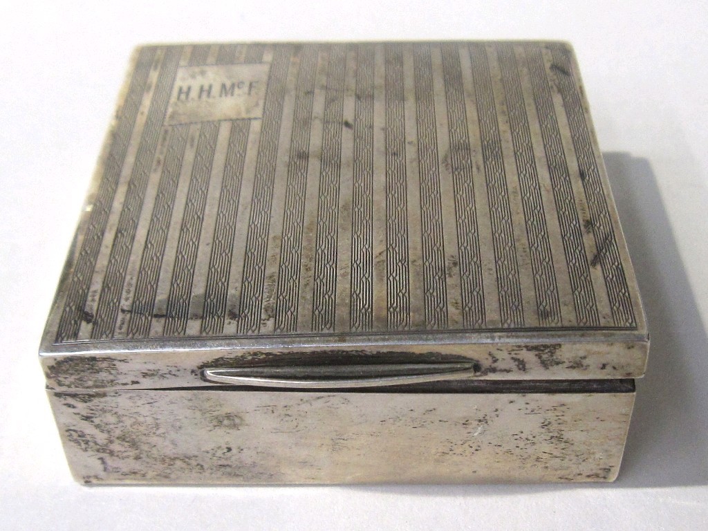 Appraisal: Silver cigarette case Birmingham