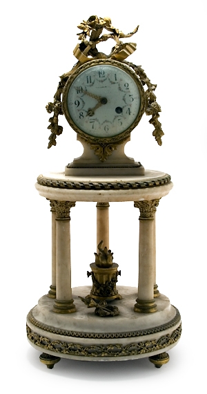 Appraisal: Louis XVI Style Gilt-Bronze and Marble Clock Estimate -