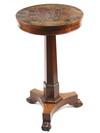 Appraisal: GAME STAND - th c mahogany stand with inlaid gameboard