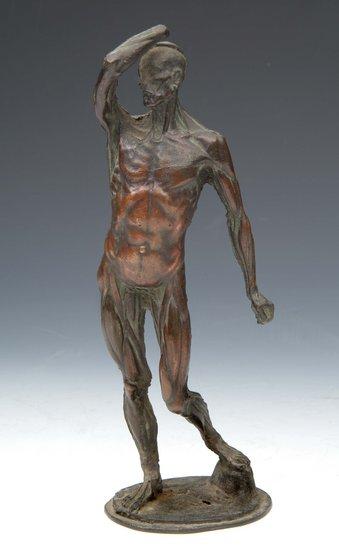 Appraisal: A TH CENTURY BRONZE probably English anatomical male figure on