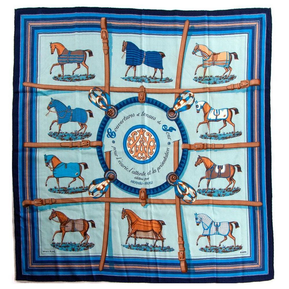 Appraisal: Hermes Cashmere Silk Blend Scarf Hermes Cashmere Silk Blend Scarf