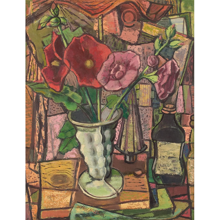 Appraisal: Paul Kauver Smith American - Still Life with Holly Hocks