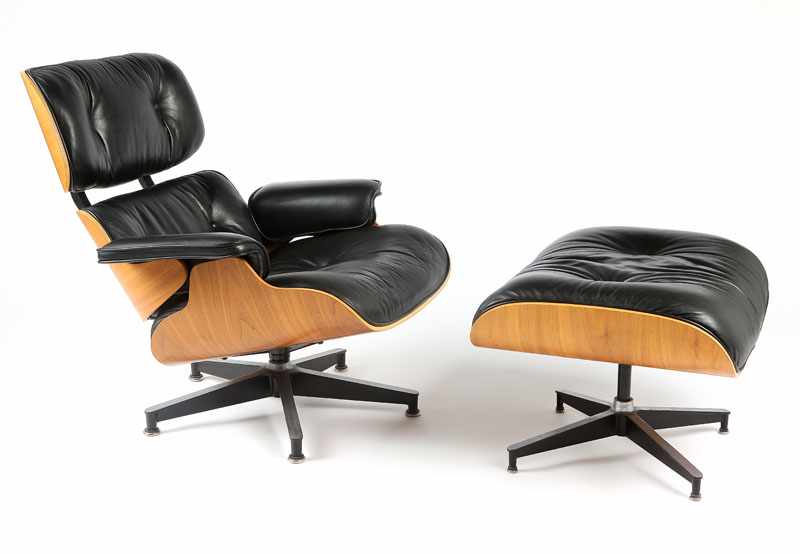 Appraisal: Circa each retains black rectangular Herman Miller label the chair