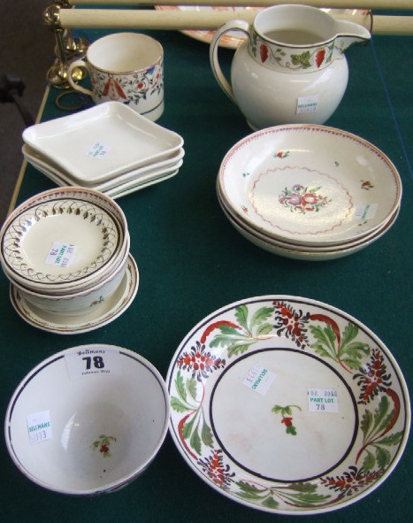 Appraisal: A quantity of th century tea wares including two Newhall