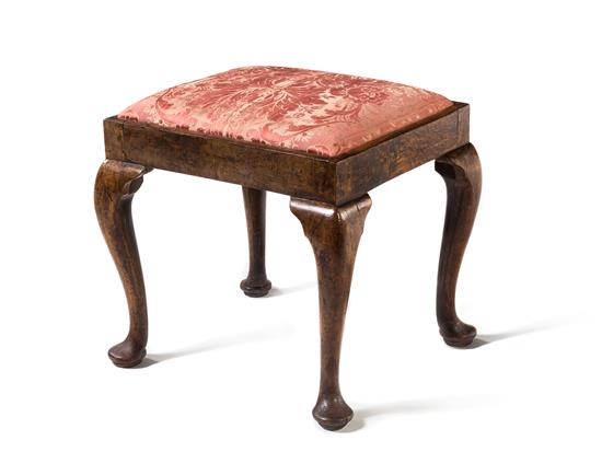 Appraisal: Sale Lot A George II Walnut Foot Stool mid- th