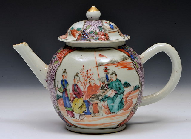 Appraisal: A CHINESE OVOID PORCELAIN EXPORT TEAPOT painted in enamels with