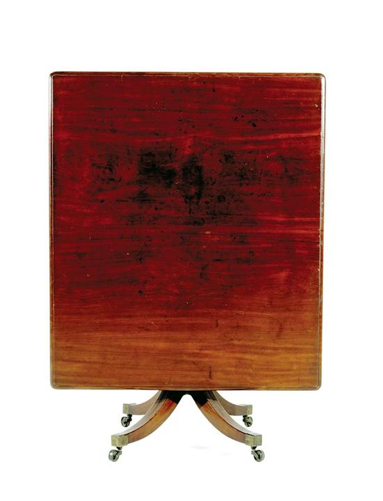 Appraisal: Regency mahogany tilt-top breakfast table circa rectangular molded top above