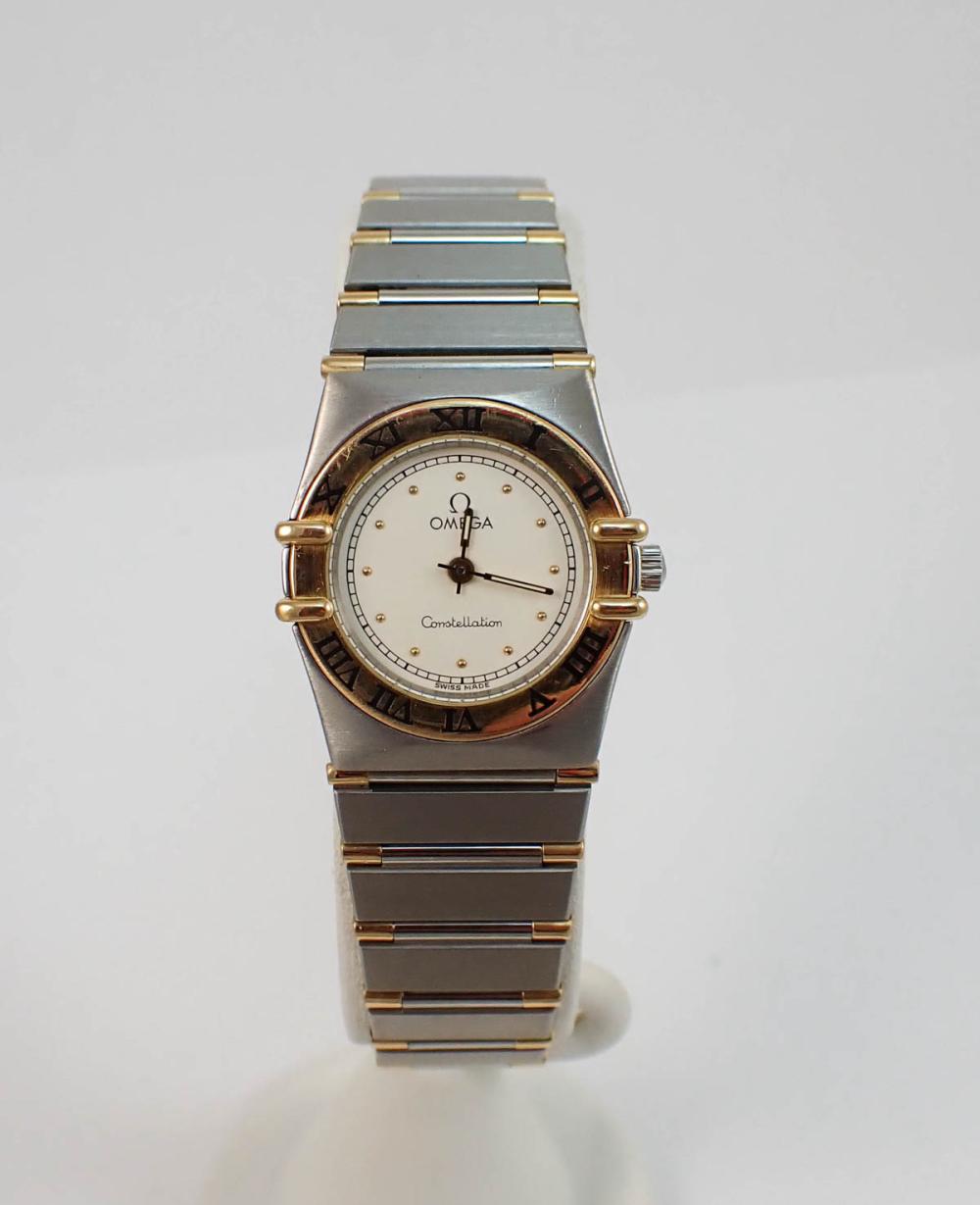 Appraisal: LADIES OMEGA CONSTELLATION WRISTWATCH brushed stainless and gold tone case