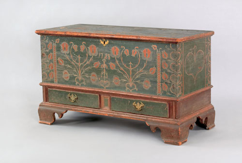 Appraisal: Berks County Pennsylvania painted dower chest dated the lid and