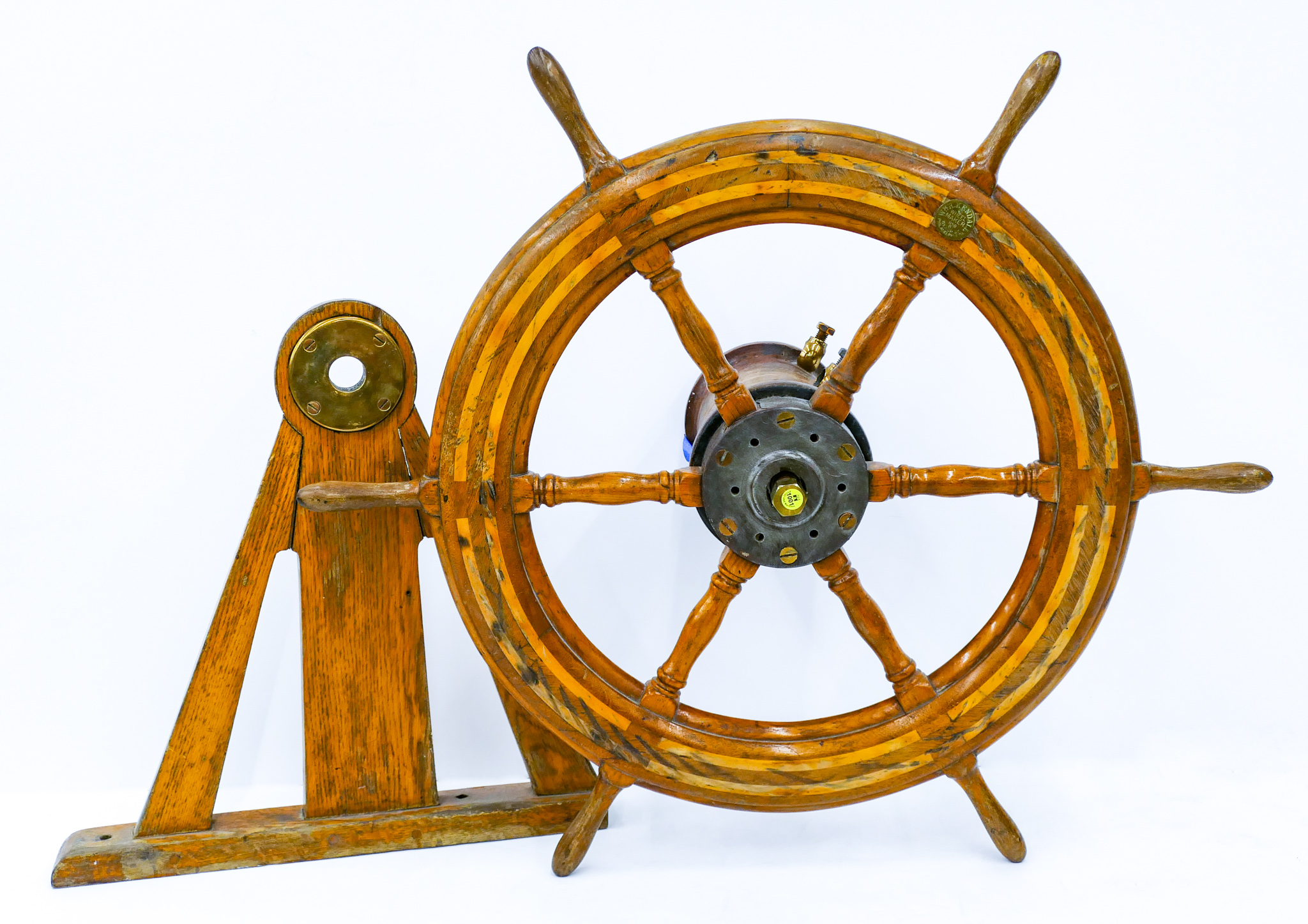 Appraisal: Antique W M R Kendall Wood Ships Wheel Diameter ''