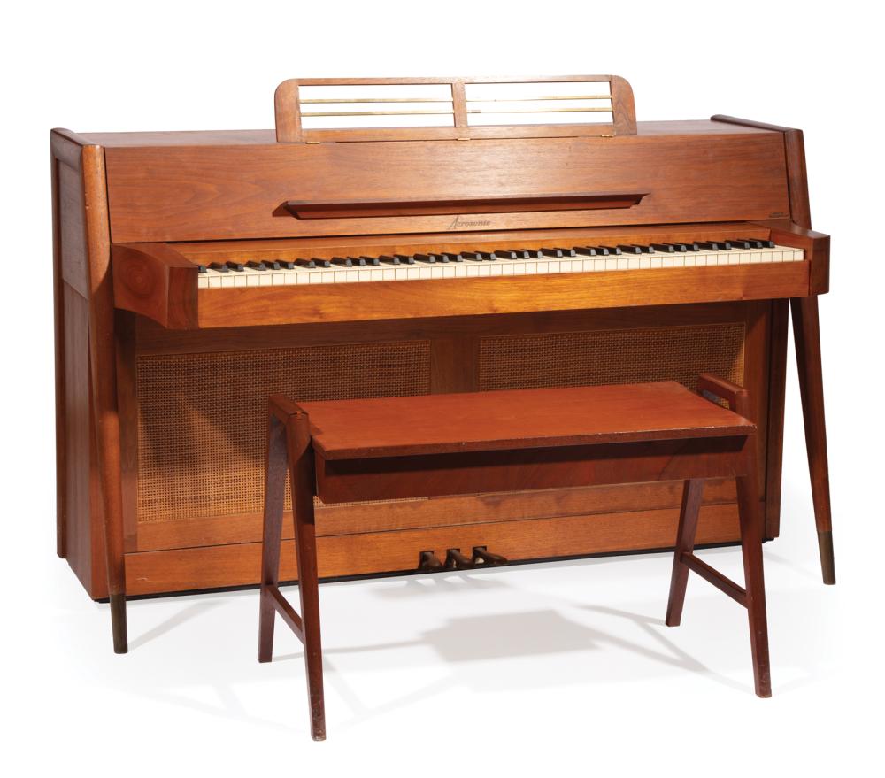 Appraisal: Baldwin Mid-Century Modern Teak Acrosonic Spinet Piano serial with later