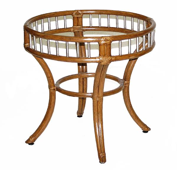 Appraisal: A rattan 'Porto' dining table base McGuire Furniture Company st