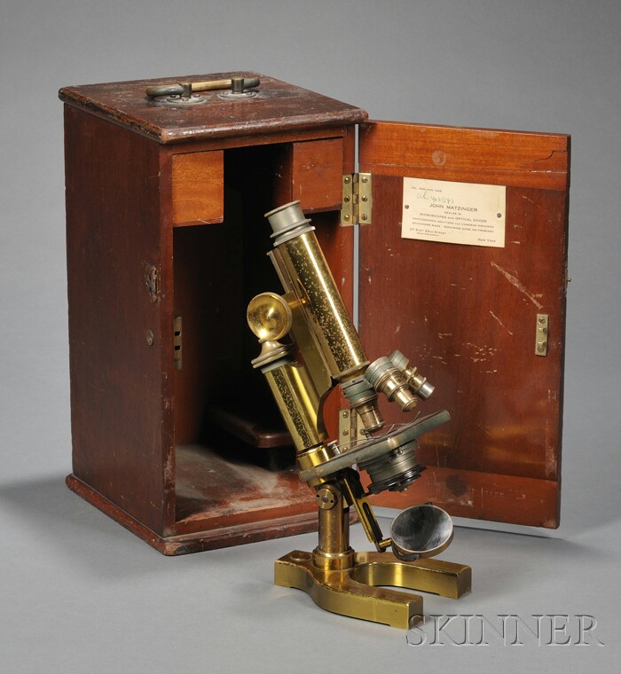 Appraisal: Lacquered Brass Compound Monocular Microscope Bausch Lomb New York and