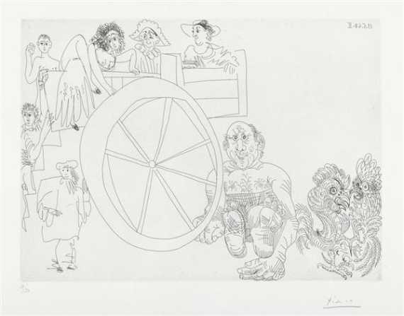 Appraisal: PICASSO PABLO Com diens ambulantes With a self portrait of