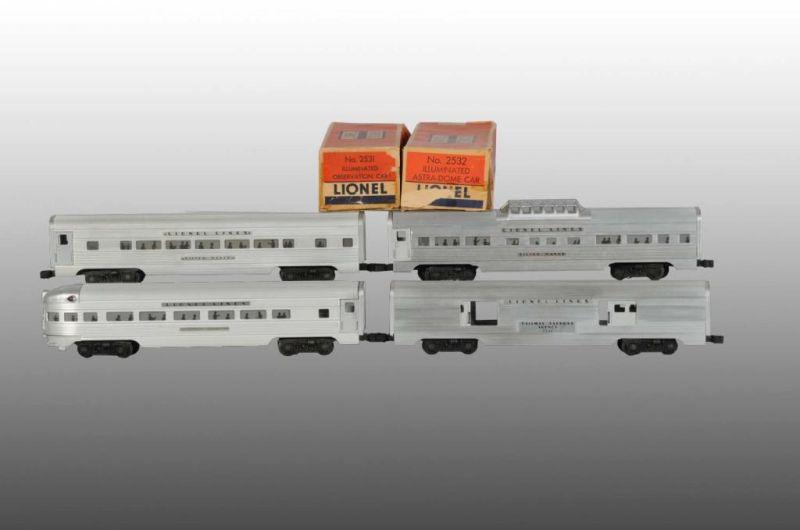 Appraisal: Lot of Lionel Railroad Passenger Cars Description Post-war Aluminum Includes