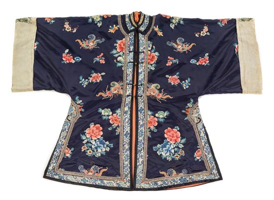 Appraisal: Sale Lot A Chinese Embroidered Silk Lady's Robe late qing