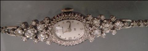 Appraisal: K WG diamond Hamilton ladies wrist watch jewel Model movement