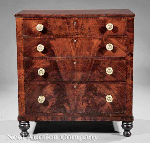 Appraisal: An American Late Classical Mahogany Chest early th c four