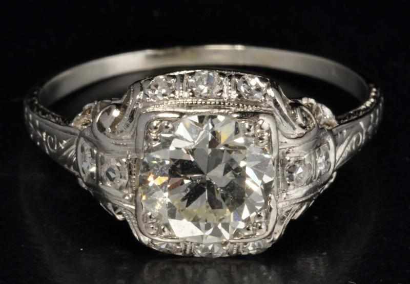 Appraisal: Platinum Diamond Ring Description Diamond ct brilliant cut center stone