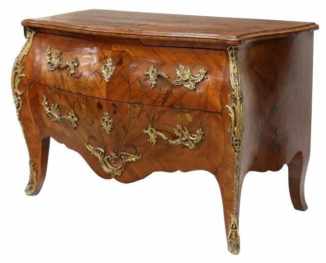 Appraisal: French Louis XV style mahogany bombe commode early th c