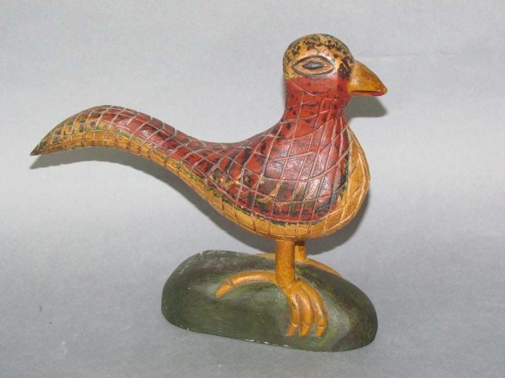 Appraisal: WALTER JUNE GOTTSHALL FOLK ART CARVED BIRDinitialed and dated also