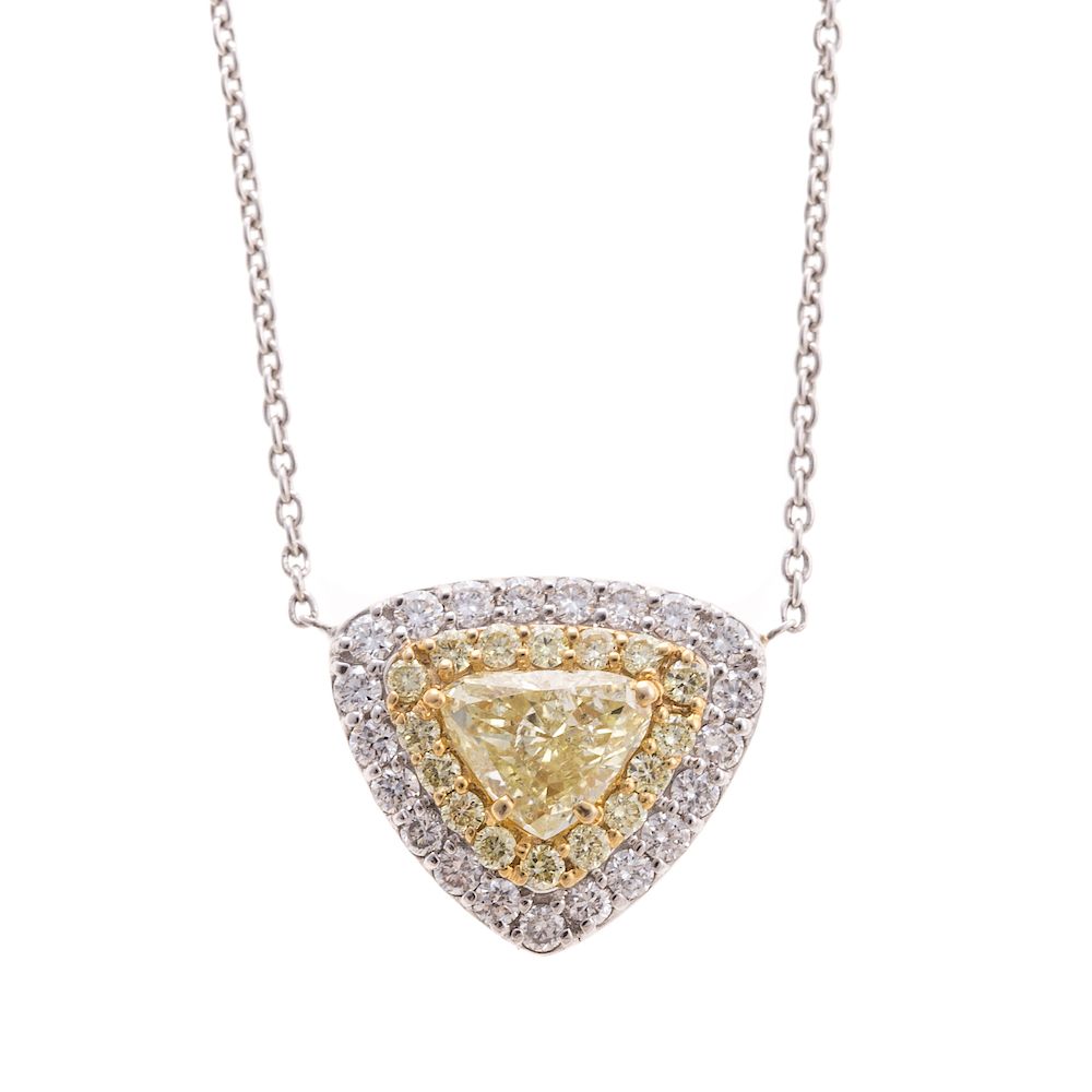 Appraisal: A Ladies Yellow White Diamond Necklace in K K white