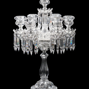 Appraisal: A Baccarat Molded Glass Seven-Light Candelabrum th Century bearing acid-etched