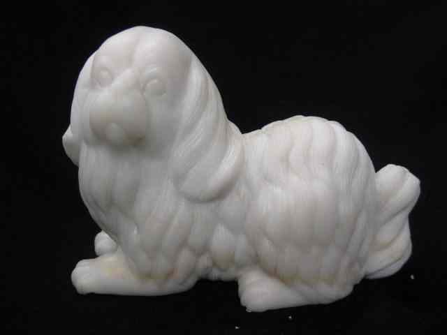 Appraisal: Carved White Jade Figurine of a Foo Dog '' x