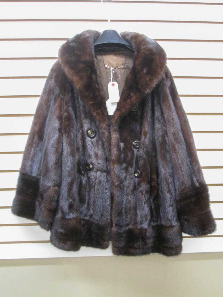 Appraisal: LADY'S MINK COAT brown fur having three button closures with