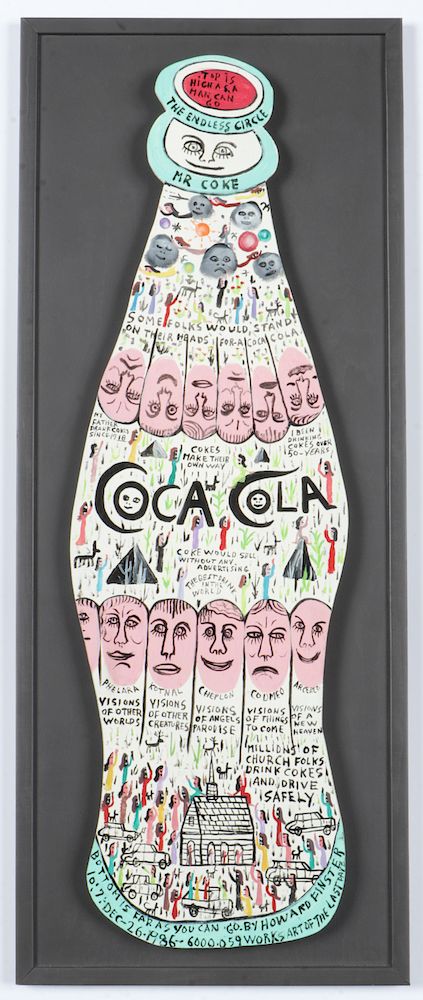 Appraisal: Howard Finster - Coke Bottle Howard Finster American - Coke